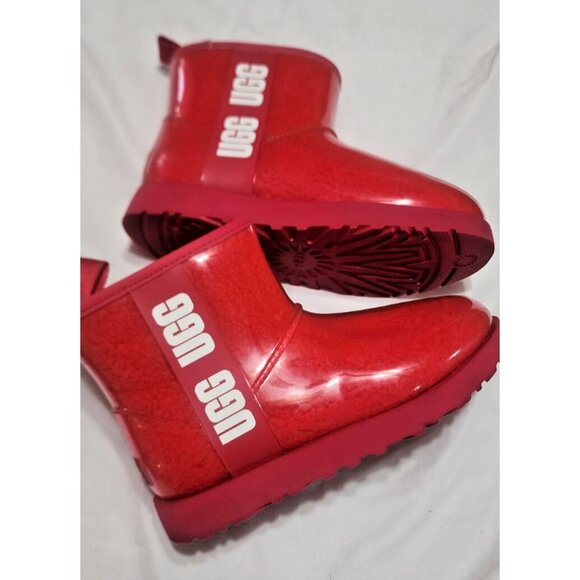 UGG Fuchia pink Classic Clear Mini Youth Girls Size 6 WP lined slipon ank boots - Picture 1 of 15
